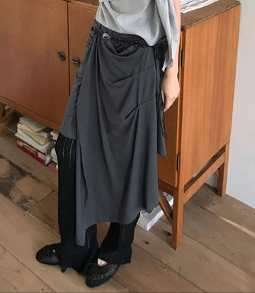 BUTTON DRAPPING SKIRT